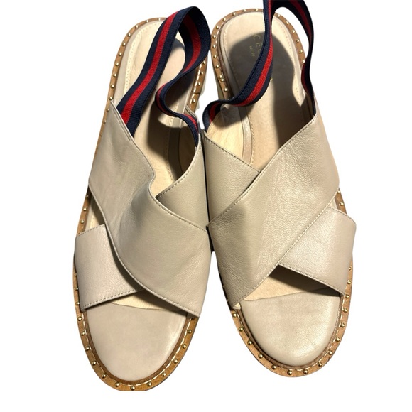 CECELIA NEW YORK Cream Leather Sandals Sz. 11 - Picture 1 of 5